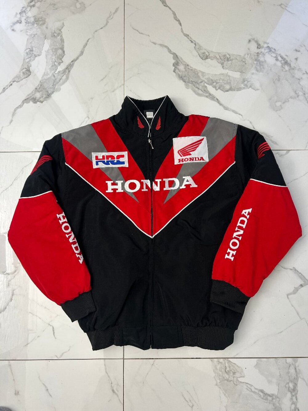 Honda Racing Jacket Red Black – Vintage Embroidered Bomber